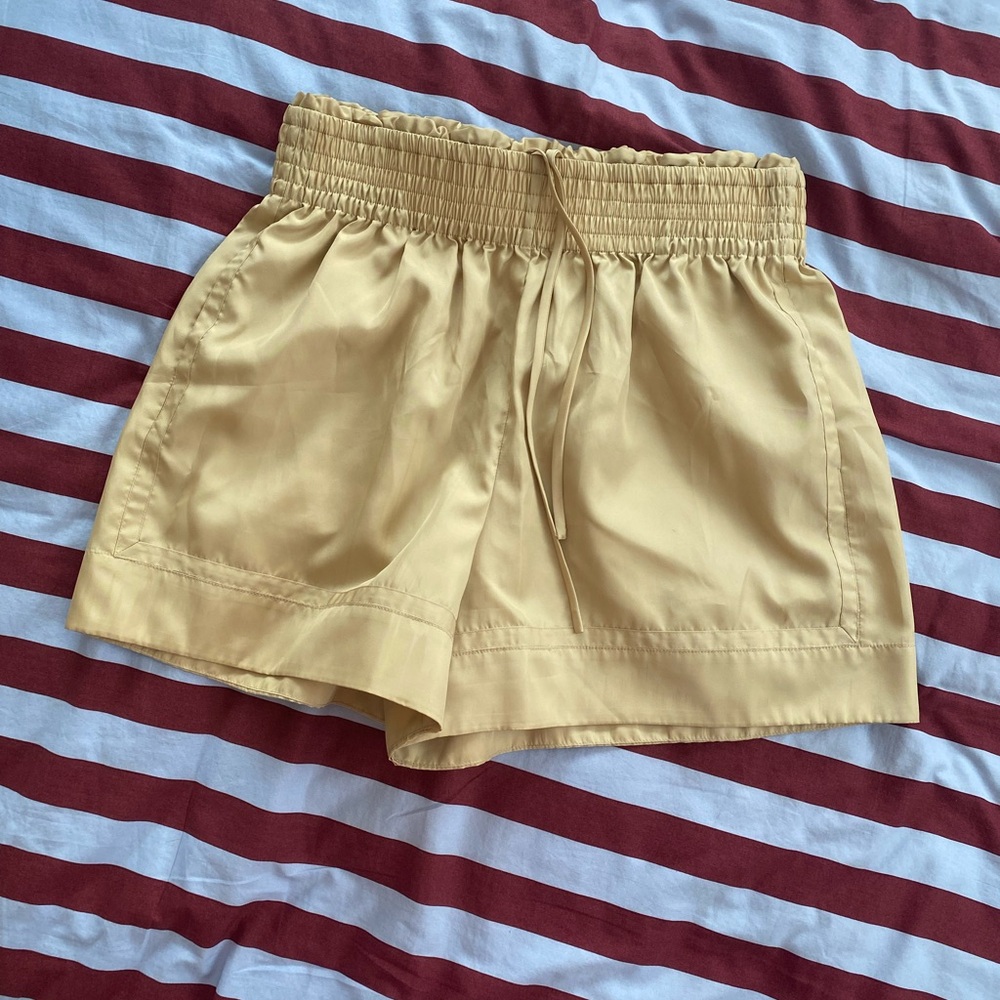 3.1 Phillip Lim Tan Taffeta Boxing Shorts